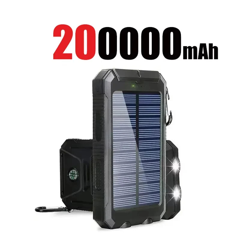 200000mAh Solar Power Bank – Portable High Capacity Fast Charging External Battery for iPhone & Android