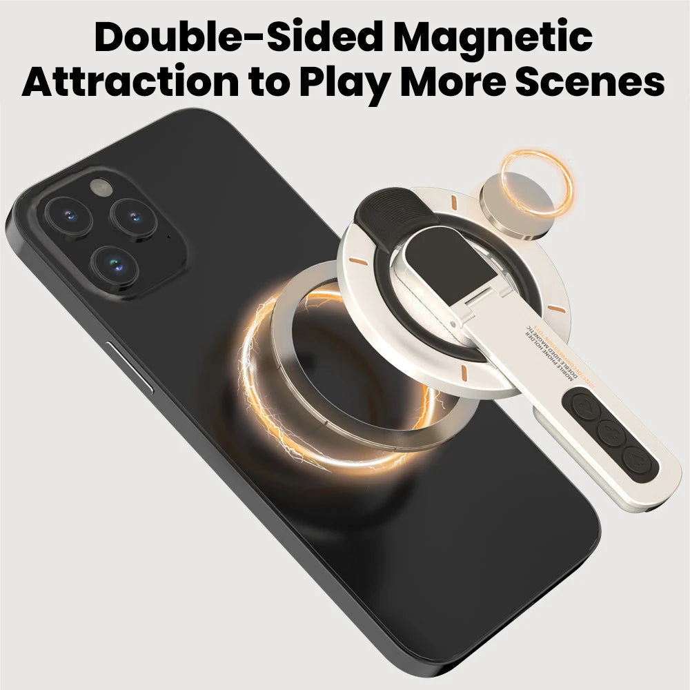 3-in-1 Magnetic Finger Ring Holder Rotate Double-Sided Magnetic Phone Stand for iPhone 17 16 15 14 13 12 MagSafe