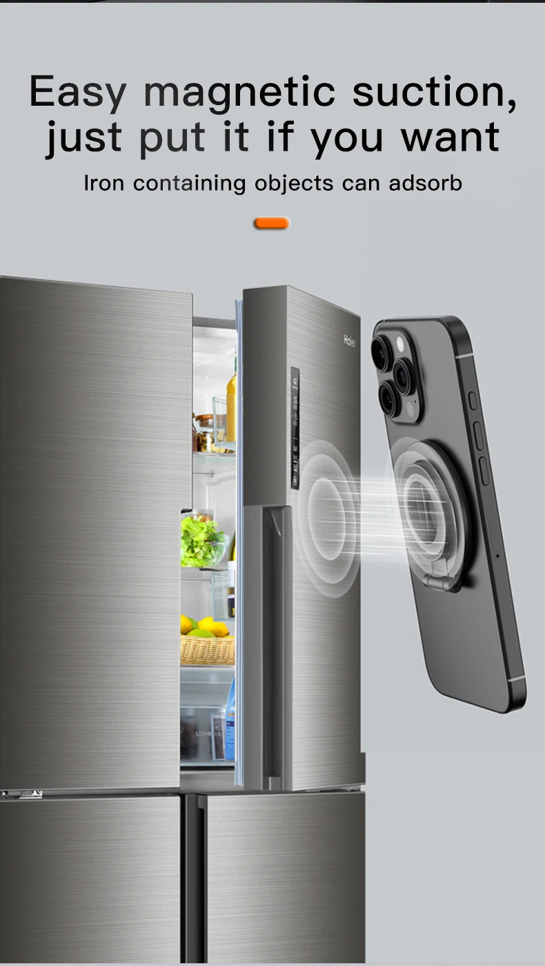 2025 Double Sided MagSafe Phone Stand Magnetic Phone Ring Holder Kickstand Magnet Grip for Phone 15 14 Android Gym Car Holder