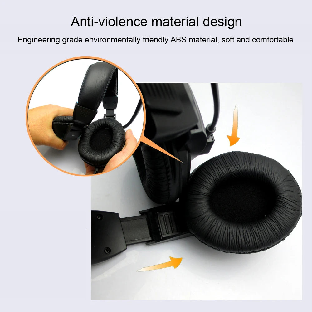 3.5mm Wired Headphones Operator Headsets with Mic Noise Reduction Earphones Adjustable Headband for Operator School Student
