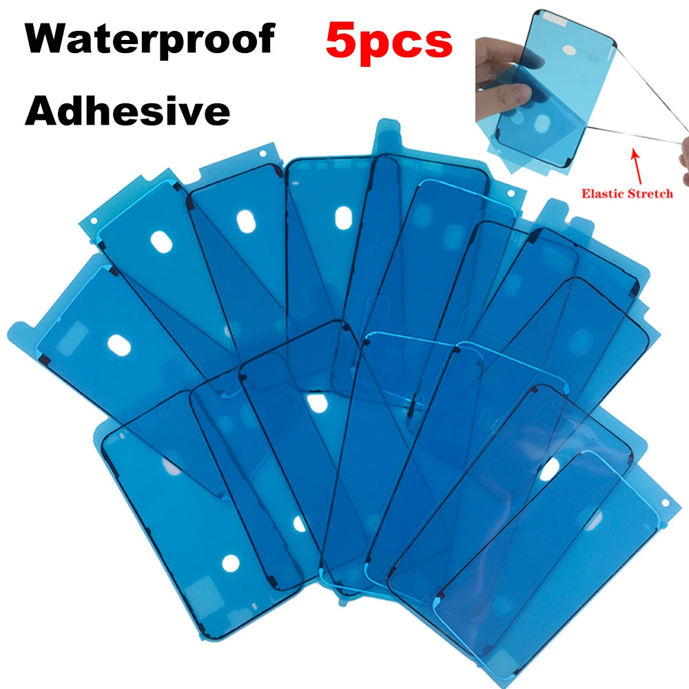 5pcs Waterproof Sticker for iPhone 14 13 12 11 15 XS Pro Max X XR 8 7 Plus 3M Seal Adhesive Pre-Cut LCD Screen Frame Tape Glue
