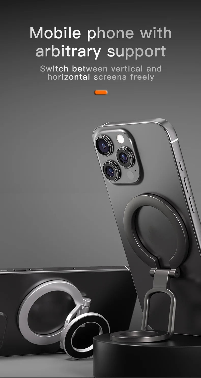 2025 Double Sided MagSafe Phone Stand Magnetic Phone Ring Holder Kickstand Magnet Grip for Phone 15 14 Android Gym Car Holder