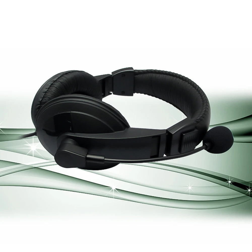 3.5mm Wired Headphones Operator Headsets with Mic Noise Reduction Earphones Adjustable Headband for Operator School Student