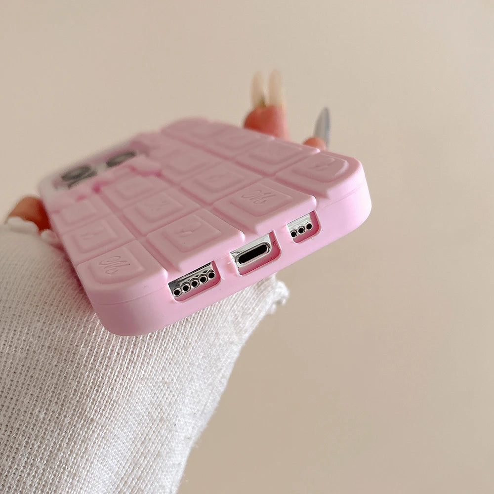 3D Cartoon Chocolate & Strawberry Cake iPhone Case – Fits iPhone 17, 16, 15, 14, 13, 12, 11 Pro Max & More