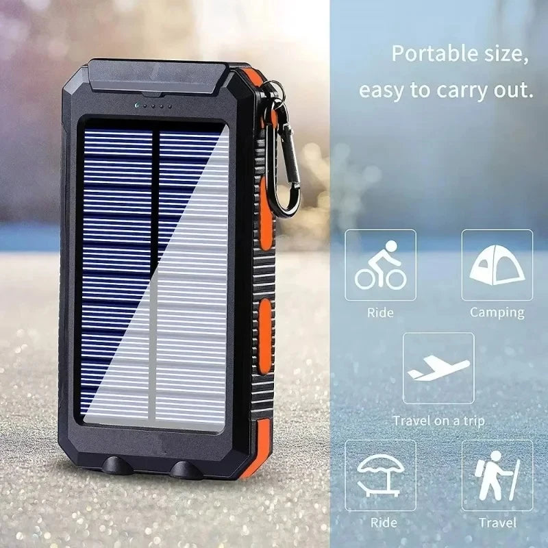 200000mAh Solar Power Bank – Portable High Capacity Fast Charging External Battery for iPhone & Android