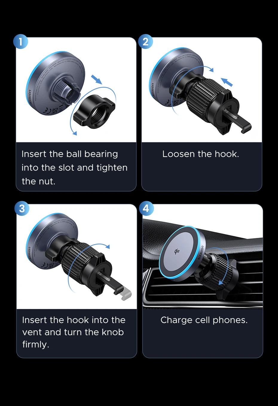 Qi2 Magnetic Wireless Car Charger – 25W Fast Charging MagSafe Mount for iPhone 16, 15, 14