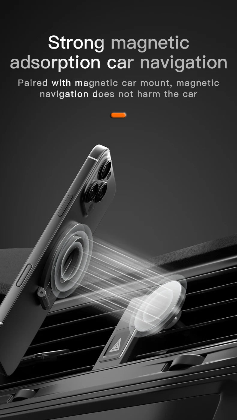 2025 Double Sided MagSafe Phone Stand Magnetic Phone Ring Holder Kickstand Magnet Grip for Phone 15 14 Android Gym Car Holder