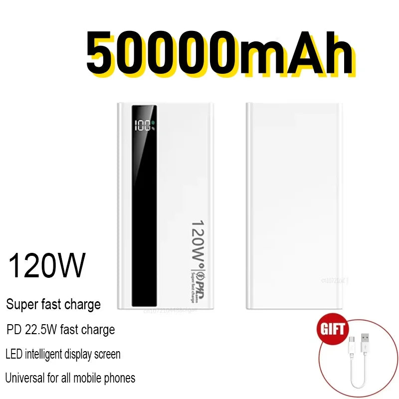 500000mAh Power Bank 120W Fast Charging Large Capacity Power Bank PD 20W Suitable For All Mobile Phones Long Endurance