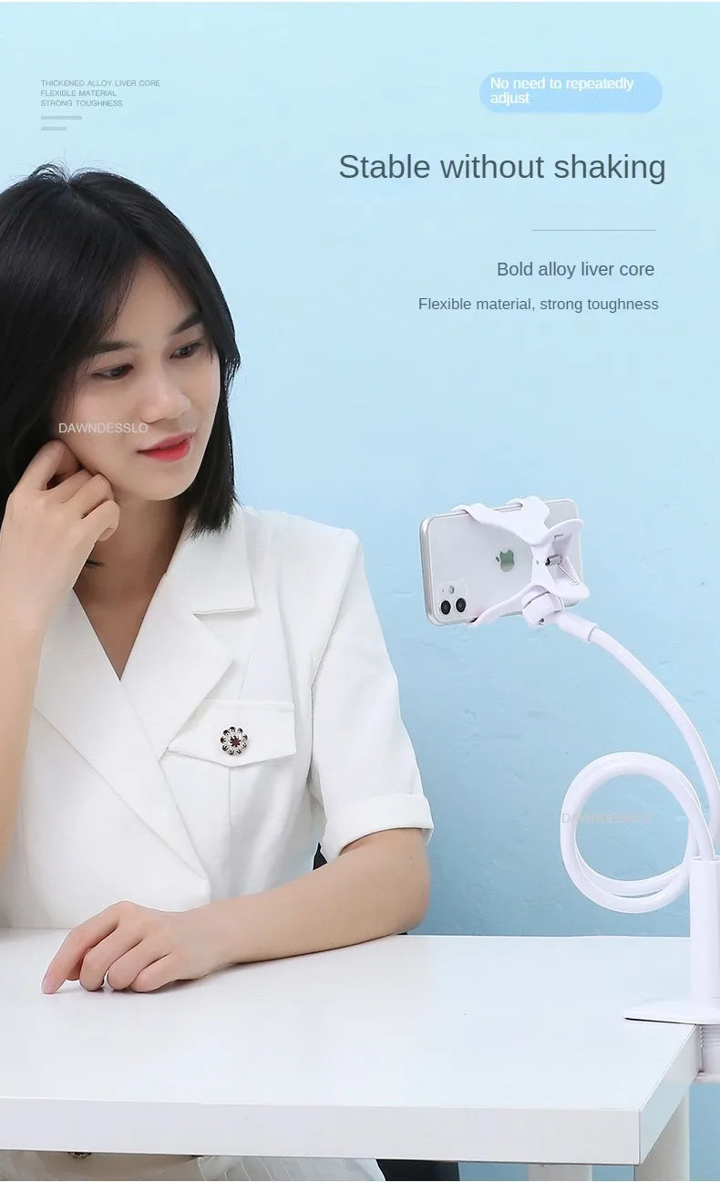 100cm Phone Clip on Stand Holder with Grip Flexible Long Arm Lazy Bracket Mount Clamp for IPhone 15 Pro Accessories Phone Holder