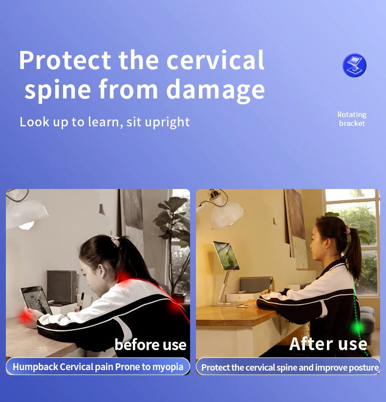 Aluminum Tablet Stand 360°Rotating Folding Adjustable Desk Holder Mount Riser for iPad Pro Air 4 Mini 12.9 4-14 Inch Xiaomi Tab