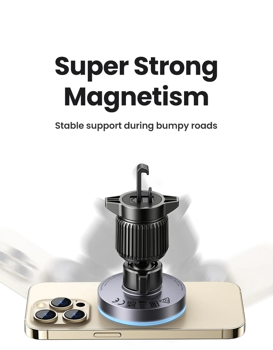 Qi2 15W Magnetic Wireless Car Charger with LED - Premium MagSafe Mount for iPhone 16/15