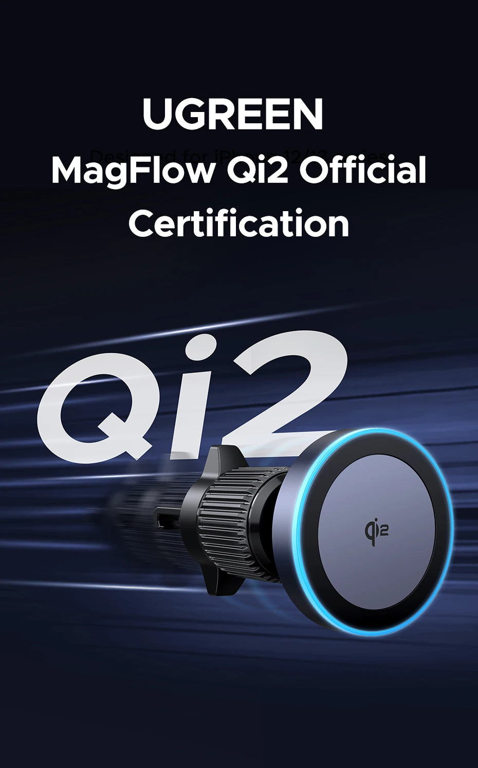 Qi2 Magnetic Wireless Car Charger – 25W Fast Charging MagSafe Mount for iPhone 16, 15, 14