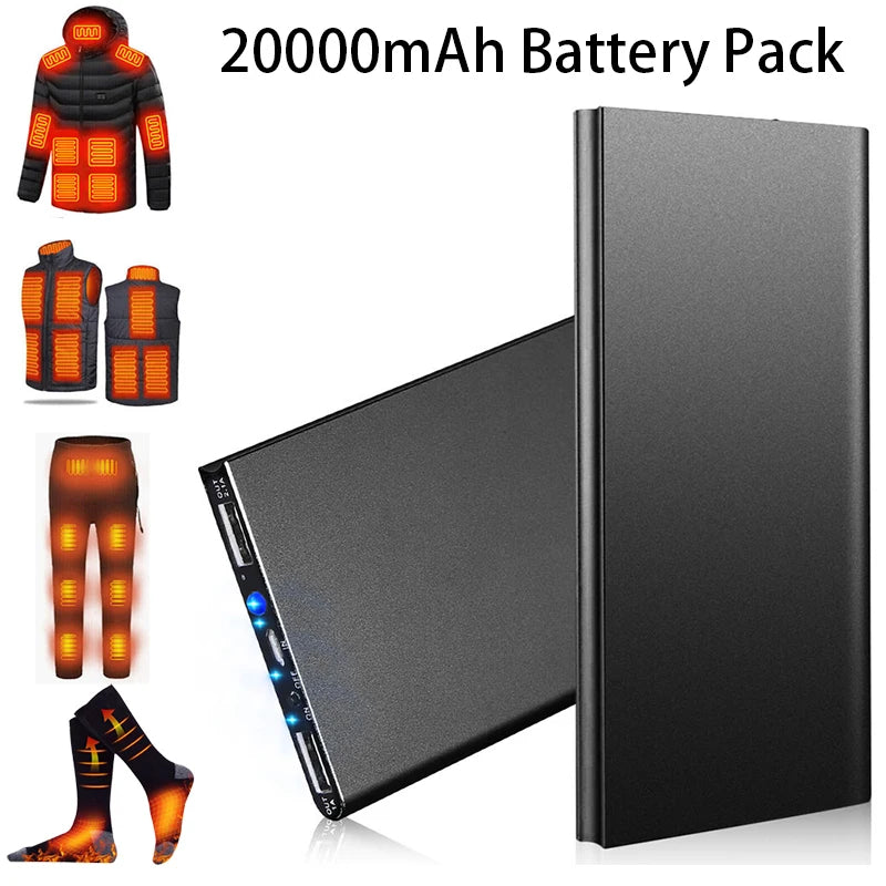 20,000mAh Portable Power Bank – 5V/2.1A Fast Charging for iPhone, Android & Heated Vest