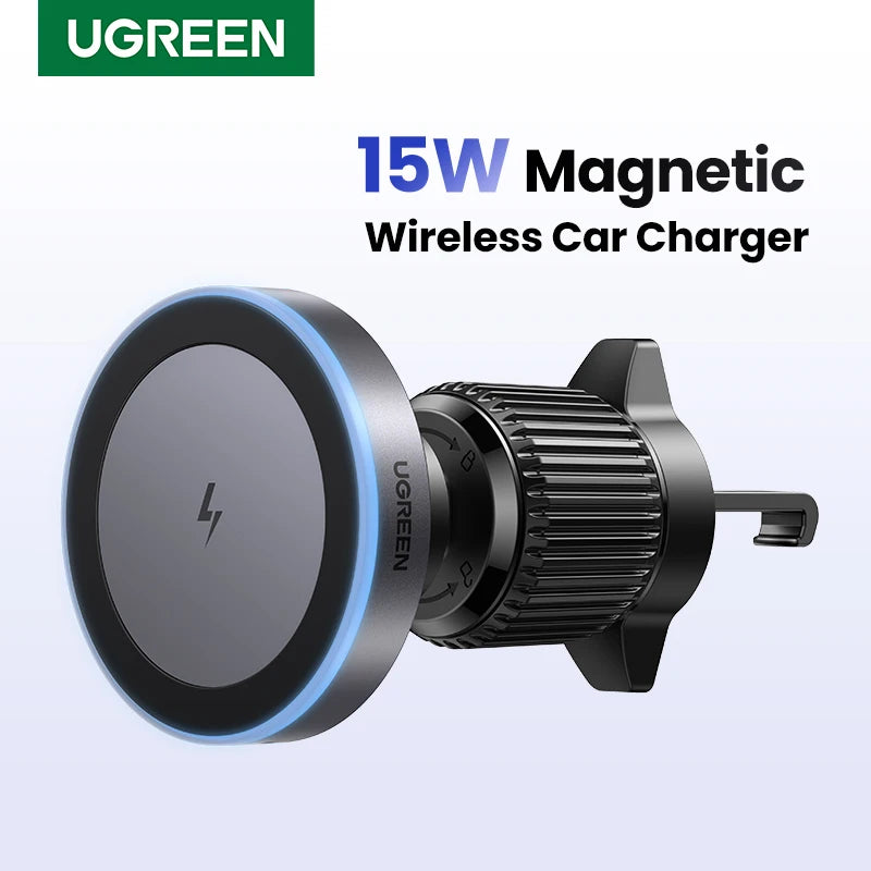 Qi2 15W Magnetic Wireless Car Charger with LED - Premium MagSafe Mount for iPhone 16/15