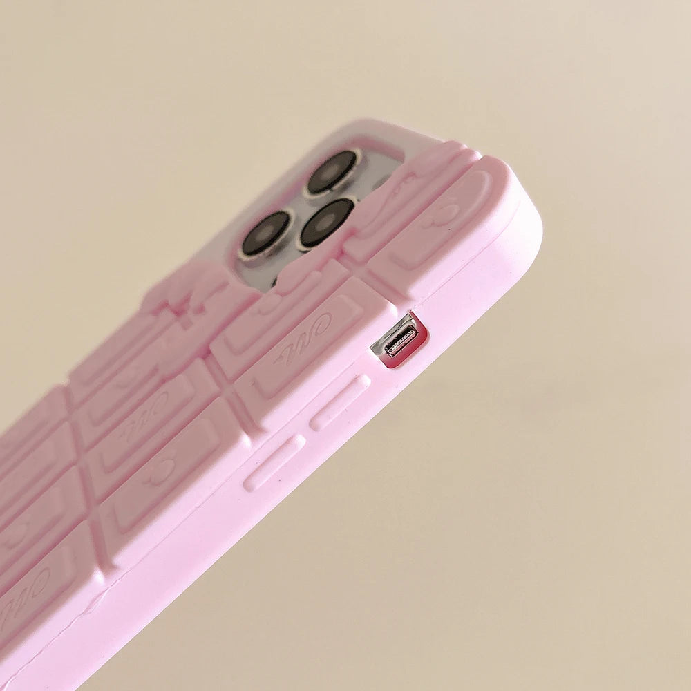 3D Cartoon Chocolate & Strawberry Cake iPhone Case – Fits iPhone 17, 16, 15, 14, 13, 12, 11 Pro Max & More