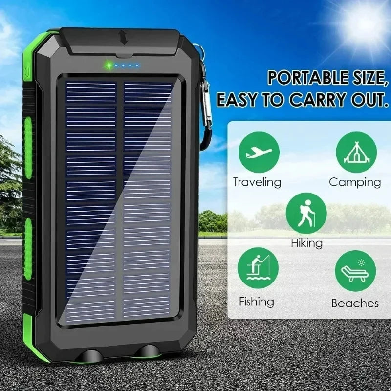 200000mAh Solar Power Bank – Portable High Capacity Fast Charging External Battery for iPhone & Android