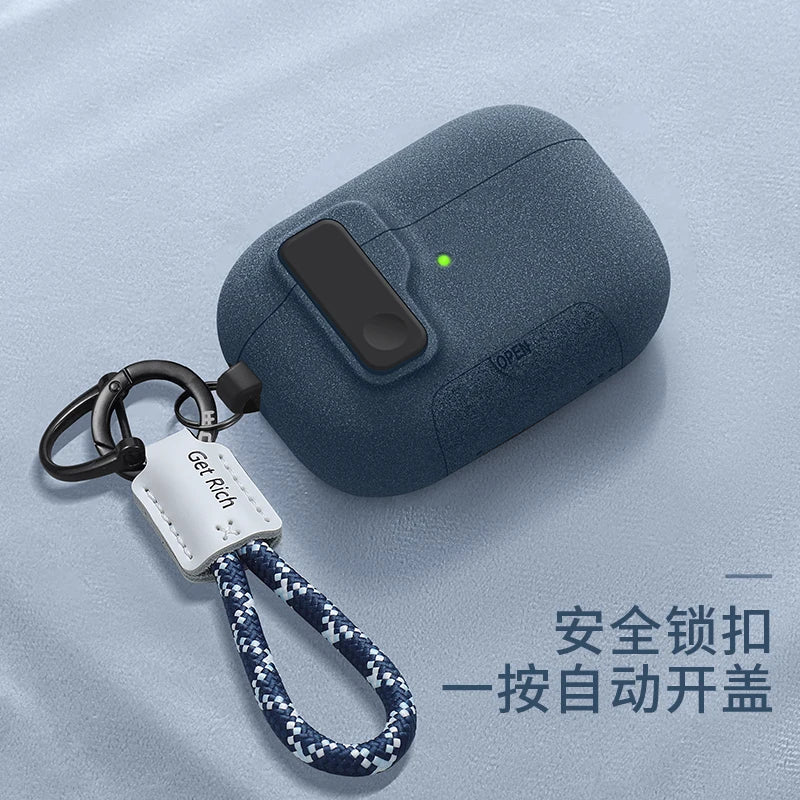 AirPods Pro 3 Case with Magnetic Phone Stand & Hook – Auto Lock TPU Shockproof Cover (2025)