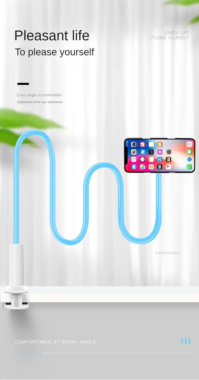 100cm Phone Clip on Stand Holder with Grip Flexible Long Arm Lazy Bracket Mount Clamp for IPhone 15 Pro Accessories Phone Holder