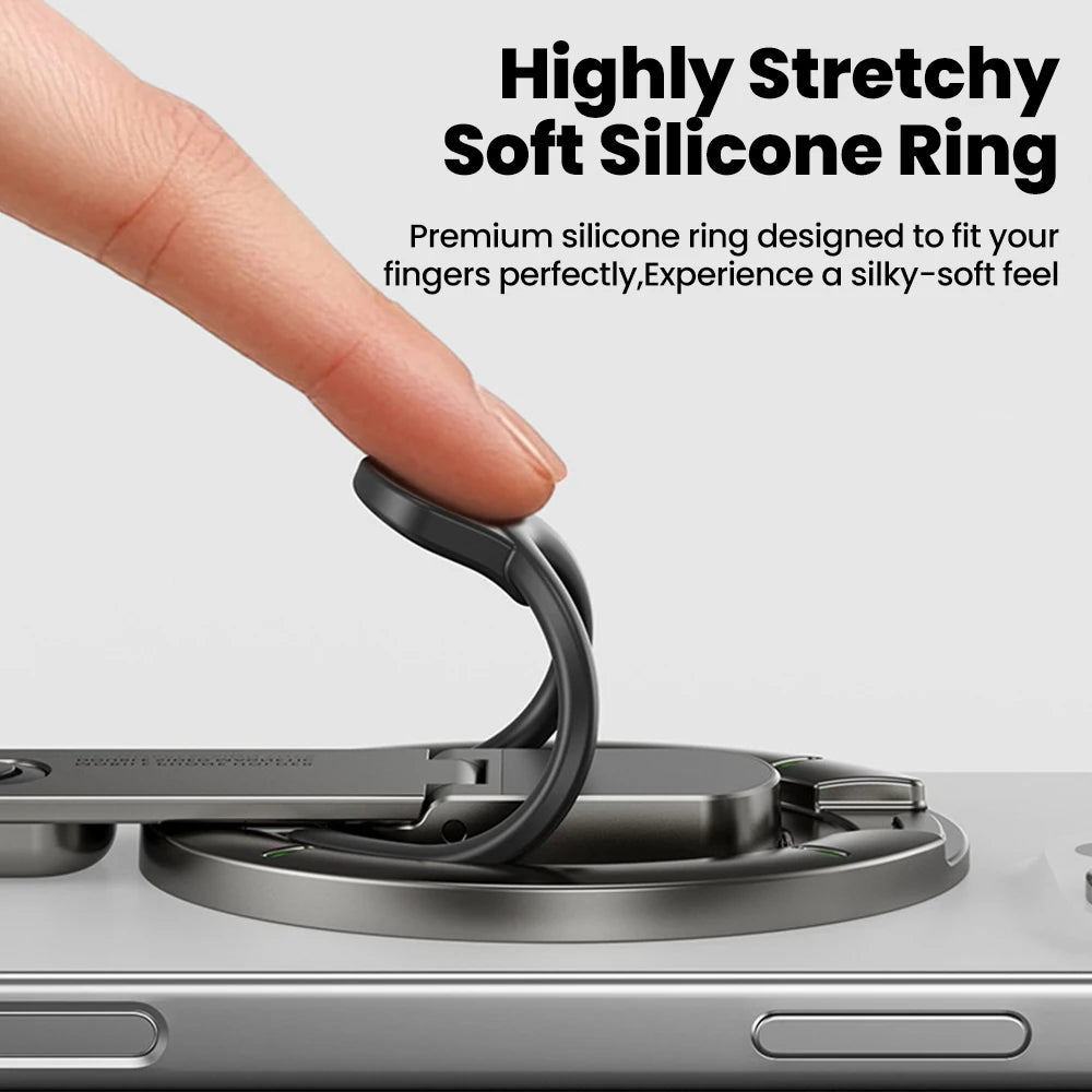 3-in-1 Magnetic Finger Ring Holder Rotate Double-Sided Magnetic Phone Stand for iPhone 17 16 15 14 13 12 MagSafe