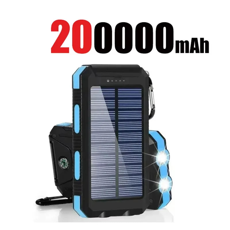 200000mAh Solar Power Bank – Portable High Capacity Fast Charging External Battery for iPhone & Android