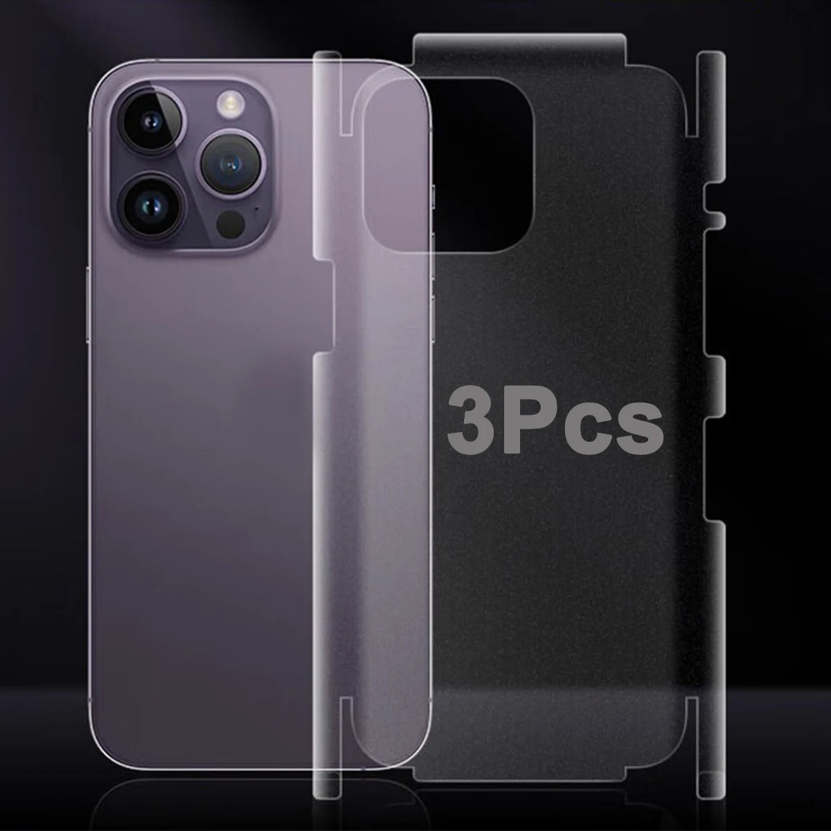 3-Pack iPhone Back Hydrogel Film – Full Back & Side Edge Protector for iPhone 16, 15, 14, 13, 12 Pro Max & Mini