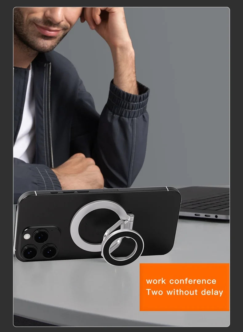 2025 Double Sided MagSafe Phone Stand Magnetic Phone Ring Holder Kickstand Magnet Grip for Phone 15 14 Android Gym Car Holder