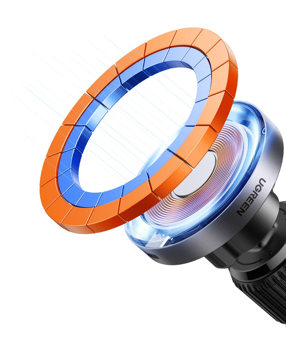 Qi2 15W Magnetic Wireless Car Charger with LED - Premium MagSafe Mount for iPhone 16/15