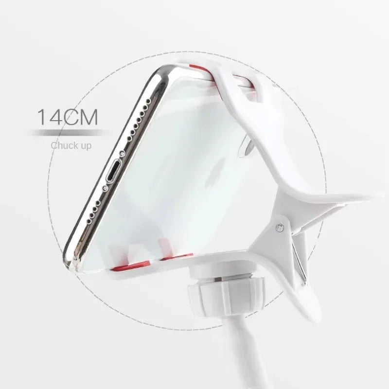 100cm Phone Clip on Stand Holder with Grip Flexible Long Arm Lazy Bracket Mount Clamp for IPhone 15 Pro Accessories Phone Holder