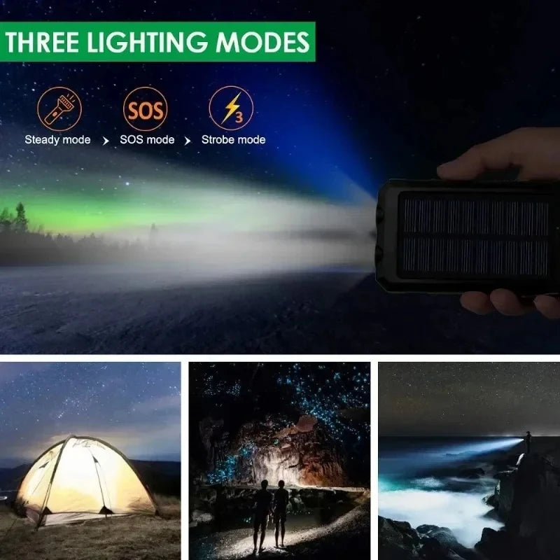 200000mAh Solar Power Bank – Portable High Capacity Fast Charging External Battery for iPhone & Android