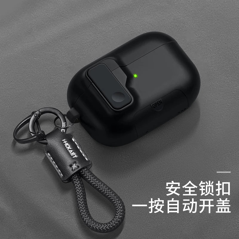 AirPods Pro 3 Case with Magnetic Phone Stand & Hook – Auto Lock TPU Shockproof Cover (2025)