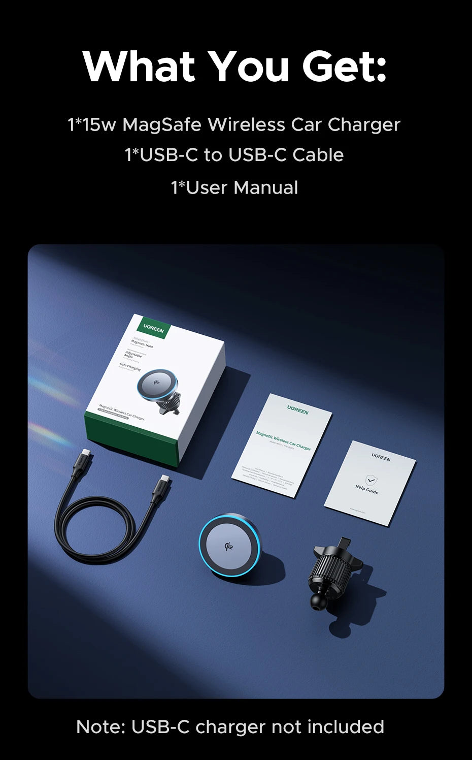 Qi2 Magnetic Wireless Car Charger – 25W Fast Charging MagSafe Mount for iPhone 16, 15, 14