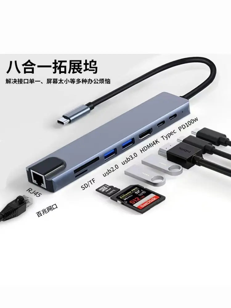 8-in-1 USB-C Hub – 4K HDMI, Thunderbolt 3, USB 3.0 Docking Station for MacBook & Laptop