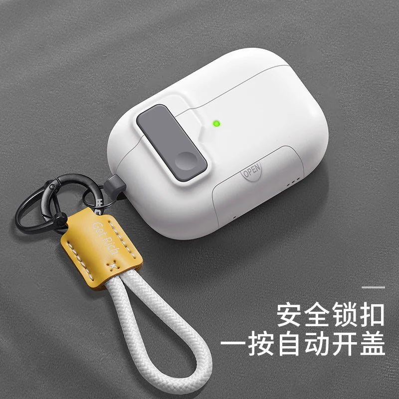 AirPods Pro 3 Case with Magnetic Phone Stand & Hook – Auto Lock TPU Shockproof Cover (2025)