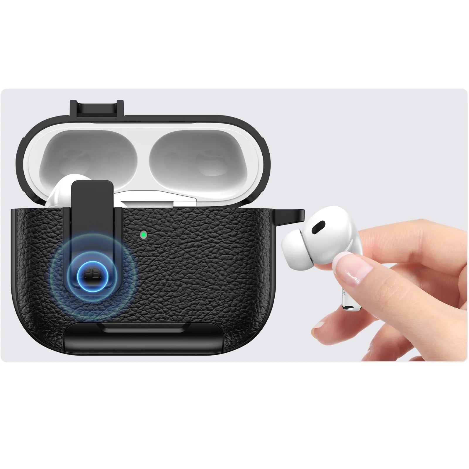 AirPods Case with Phone Holder Hook – Compatible with AirPods Pro 3, Pro 2, AirPods 1/2/3/4