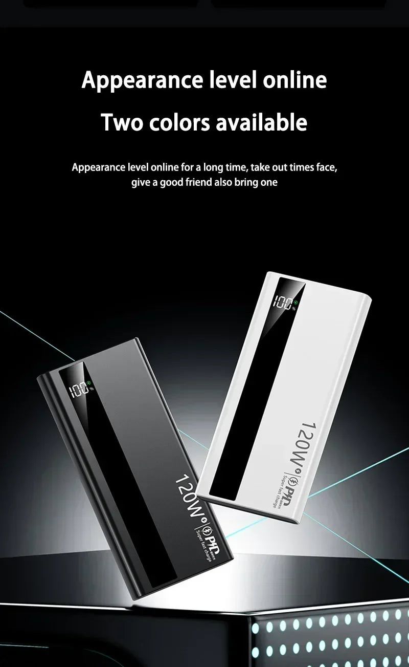 500000mAh Power Bank 120W Fast Charging Large Capacity Power Bank PD 20W Suitable For All Mobile Phones Long Endurance