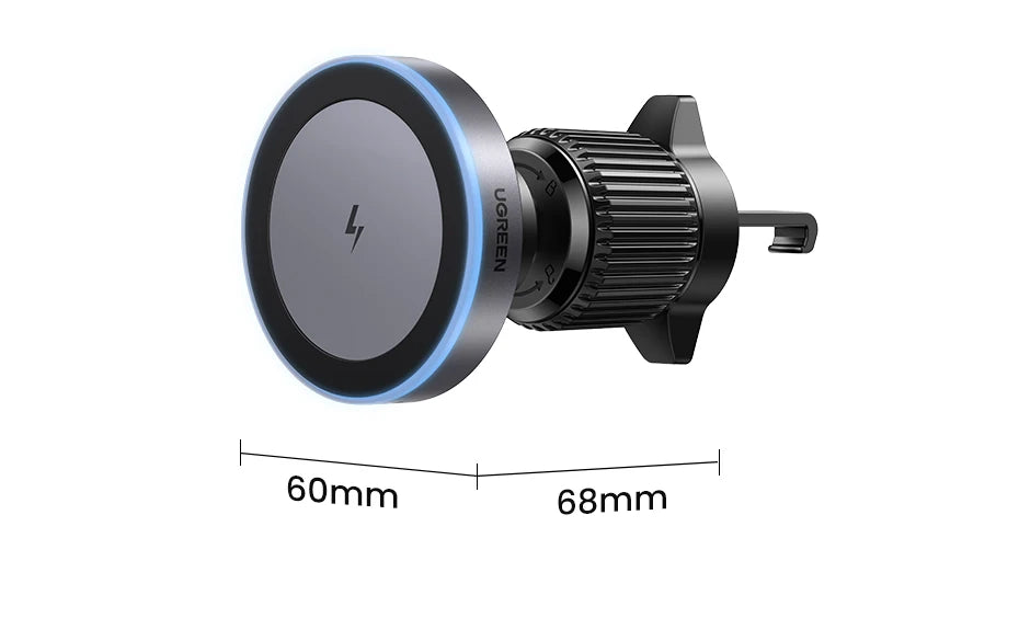 Qi2 15W Magnetic Wireless Car Charger with LED - Premium MagSafe Mount for iPhone 16/15