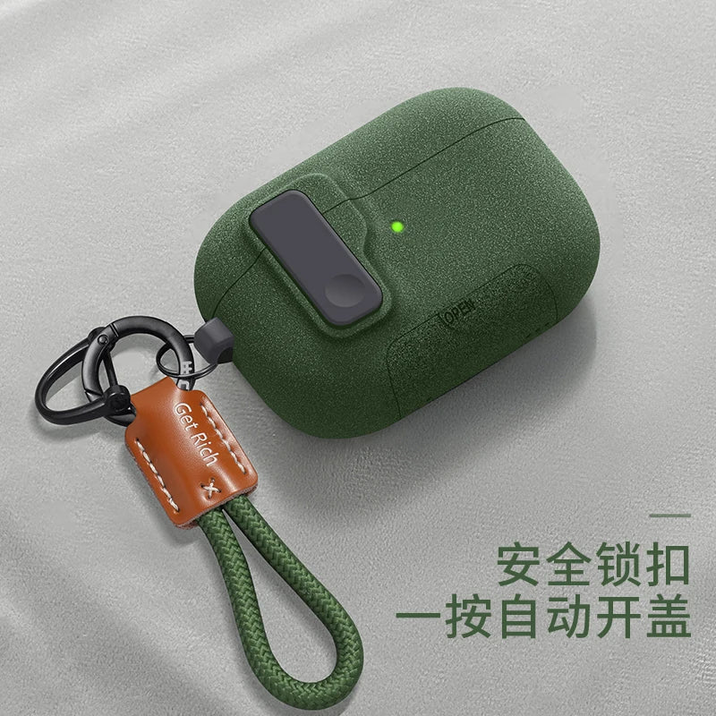 AirPods Pro 3 Case with Magnetic Phone Stand & Hook – Auto Lock TPU Shockproof Cover (2025)