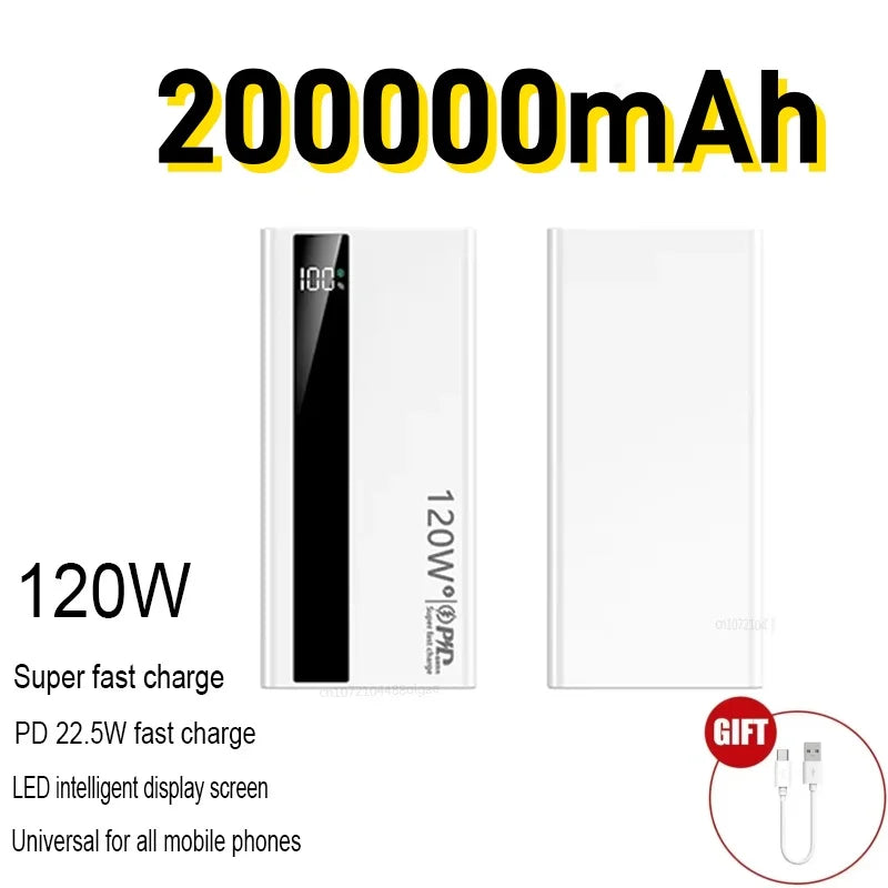 500000mAh Power Bank 120W Fast Charging Large Capacity Power Bank PD 20W Suitable For All Mobile Phones Long Endurance