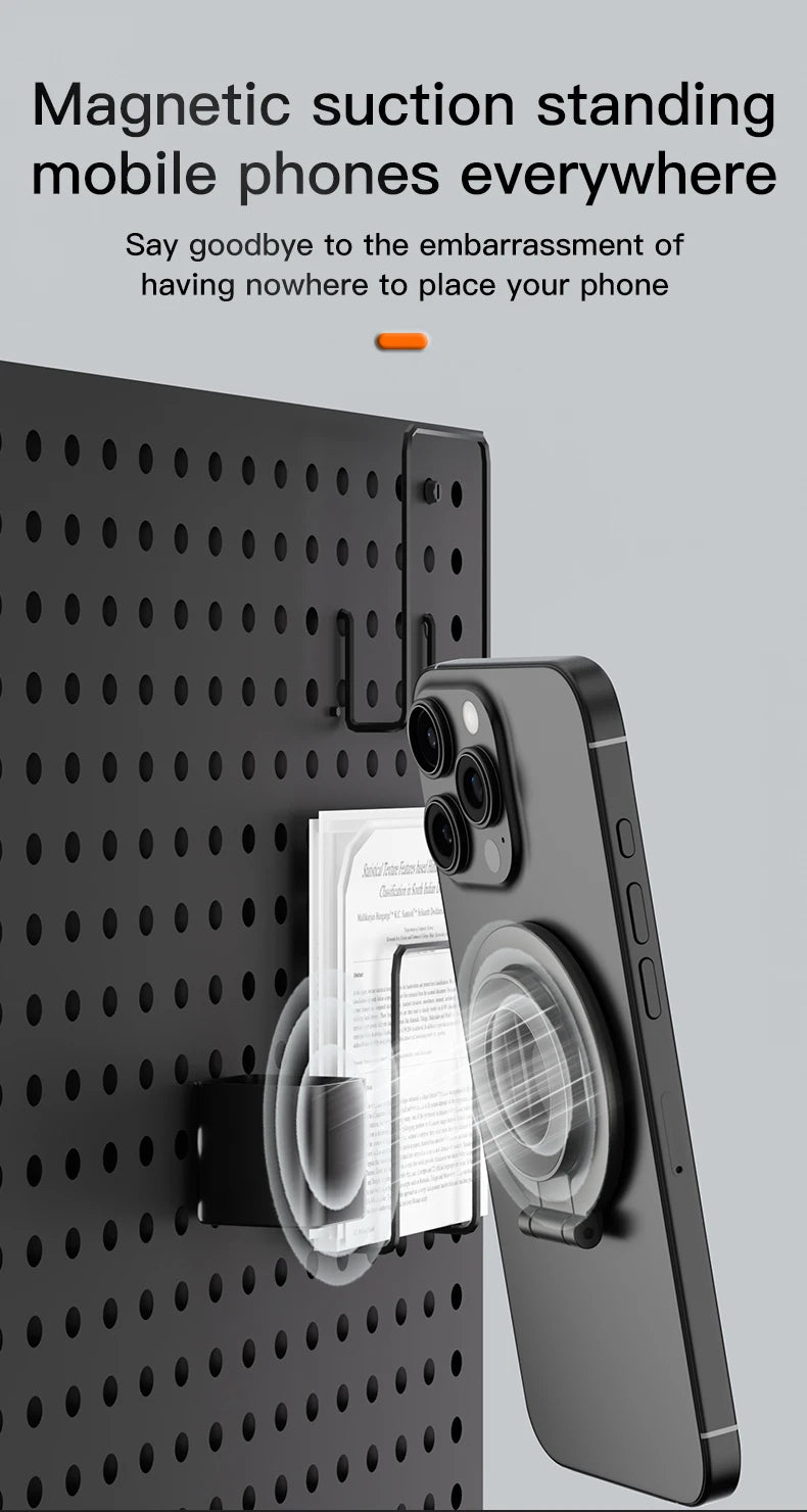 2025 Double Sided MagSafe Phone Stand Magnetic Phone Ring Holder Kickstand Magnet Grip for Phone 15 14 Android Gym Car Holder