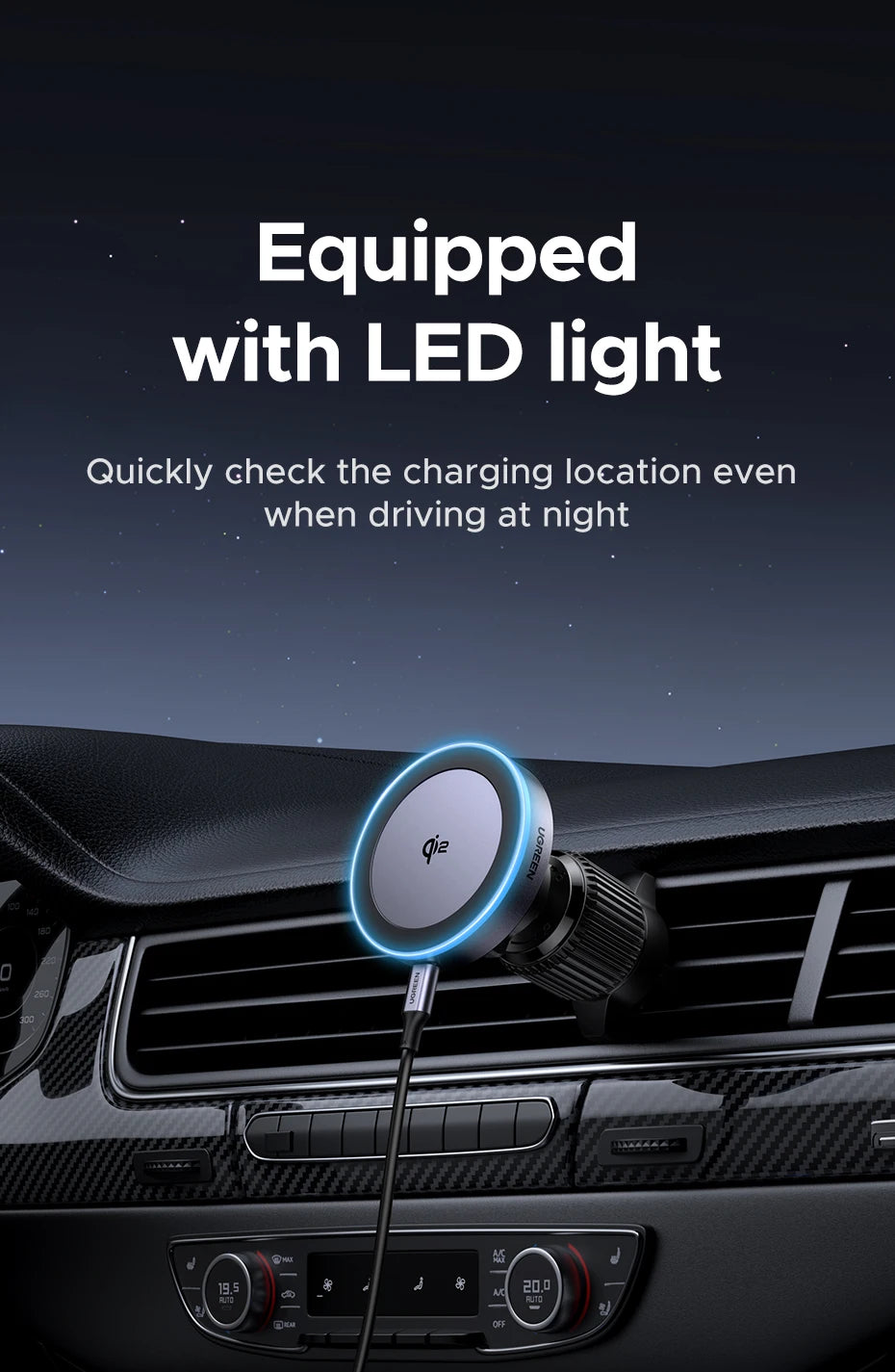 Qi2 Magnetic Wireless Car Charger – 25W Fast Charging MagSafe Mount for iPhone 16, 15, 14